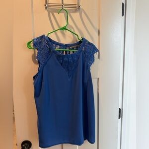 Brixon Ivy Royal Blue Lace Trim Sleeveless Top